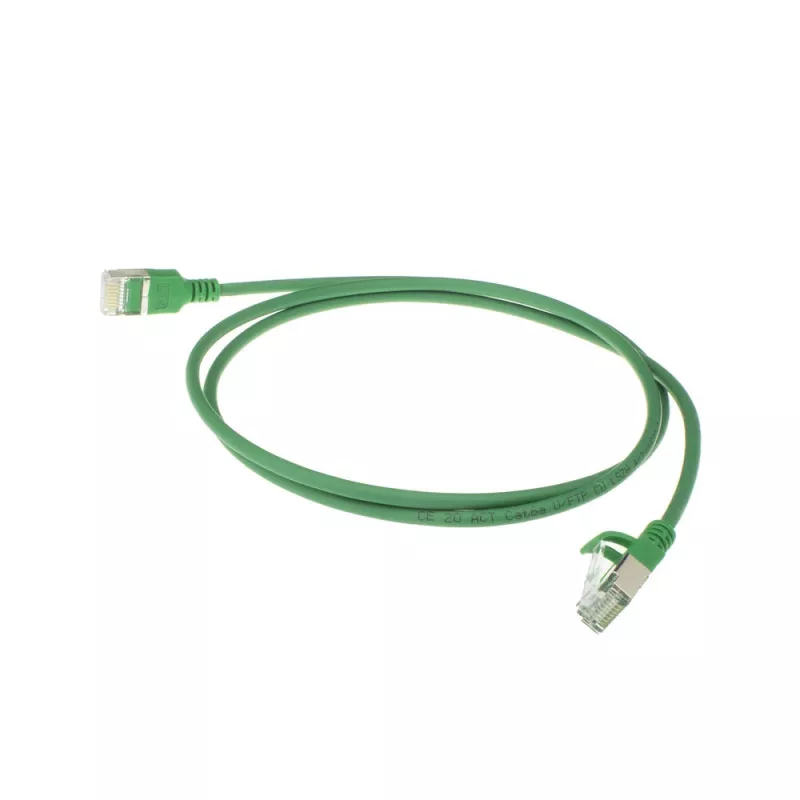 ACT groen 7m LSZH U/FTP CAT6A datacenter slimline patchkabel met rastnasenbescherming en RJ45-stekkers
