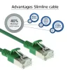 ACT groen 10 meter LSZH U/FTP CAT6A datacenter slimline patchkabel, rastnasenvrij met RJ45-stekkers