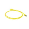 ACT geel 10 m LSZH U/FTP CAT6A datacenter slimline patchkabel met RJ45-stekkers en knikbescherming