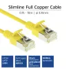 ACT geel 10 m LSZH U/FTP CAT6A datacenter slimline patchkabel met RJ45-stekkers en knikbescherming