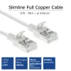 ACT wit 0,25 meter LSZH U/FTP CAT6A datacenter slimline patchkabel snagless met RJ45-stekkers