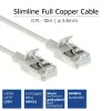 ACT grijs 0,15 meter LSZH U/FTP CAT6A datacenter slimline patchkabel, rastnasenbescherming met RJ45-stekkers