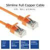 ACT Oranje 1 m LSZH U/FTP CAT6A datacenter slimline-patchkabel met rastnasbescherming en RJ45-stekkers