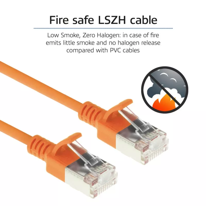 ACT Oranje 5 meter LSZH U/FTP CAT6A datacenter slimline-patchkabel met RJ45-stekkers