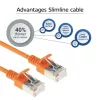 ACT Oranje 1,5 m LSZH U/FTP CAT6A datacenter slimline-patchkabel met RJ45-stekkers, rastnasvast