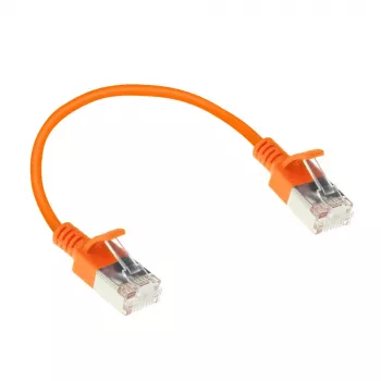 ACT Oranje 0,25 meter LSZH U/FTP CAT6A datacenter slimline-patchkabel, rastnasvrij met RJ45-stekkers