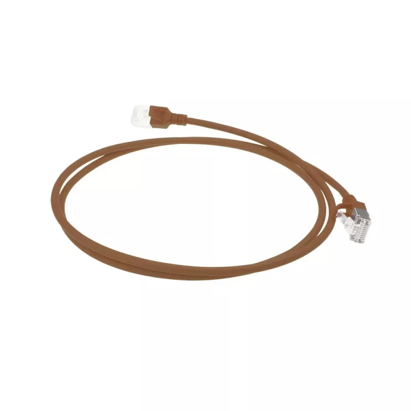 ACT Bruin 1 meter LSZH U/FTP CAT6A datacenter slimline-patchkabel rastnasvrij met RJ45-stekkers