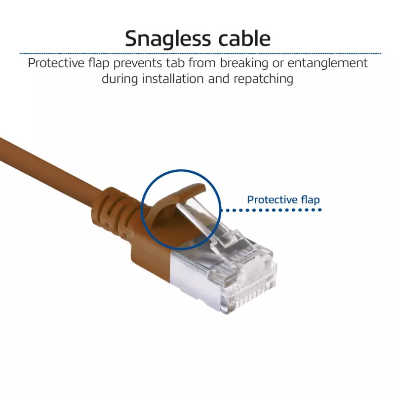 ACT Bruin 1 meter LSZH U/FTP CAT6A datacenter slimline-patchkabel rastnasvrij met RJ45-stekkers