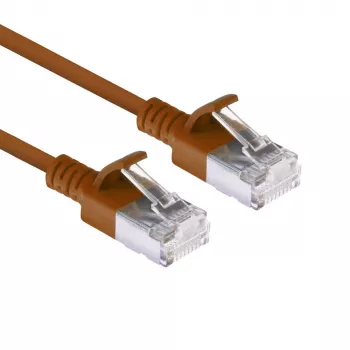 ACT Bruin 0,15 meter LSZH U/FTP CAT6A datacenter slimline-patchkabel snagless met RJ45-stekkers
