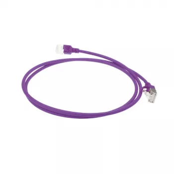 ACT Paars 1 meter LSZH U/FTP CAT6A datacenter slimline-patchkabel rastnasvrij met RJ45-stekkers
