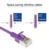 ACT Paars 1 meter LSZH U/FTP CAT6A datacenter slimline-patchkabel rastnasvrij met RJ45-stekkers