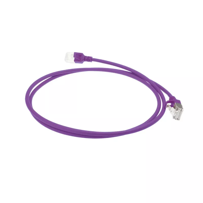 ACT Paars 3 m LSZH U/FTP CAT6A datacenter slimline-patchkabel snagless met RJ45-stekkers