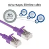 ACT Paars 10 meter LSZH U/FTP CAT6A datacenter slimline-patchkabel rastnasvrij met RJ45-stekkers