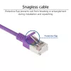 ACT Paars 0,15 m LSZH U/FTP CAT6A datacenter slimline-patchkabel met RJ45-stekkers en knikbeschermingshuls