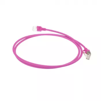 ACT Roze 1 meter LSZH U/FTP CAT6A datacenter slimline-patchkabel met RJ45-stekkers