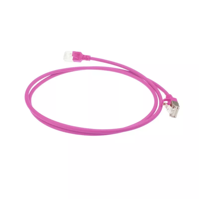 ACT Roze 2 meter LSZH U/FTP CAT6A datacenter slimline-patchkabel snagless met RJ45-stekkers