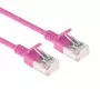 ACT Roze 10m LSZH U/FTP CAT6A datacenter slimline-patchkabel rastnasvrij met RJ45-stekkers