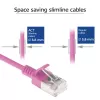 ACT Roze 0,15 meter LSZH U/FTP CAT6A datacenter slimline-patchkabel rastnasvrij met RJ45-stekkers