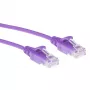 ACT Paars 10 meter LSZH U/UTP CAT6 datacenter slimline-patchkabel rastnasbescherming met RJ45-stekkers