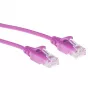 ACT Roze 1 meter LSZH U/UTP CAT6 datacenter slimline-patchkabel rastnasvrij met RJ45-stekkers
