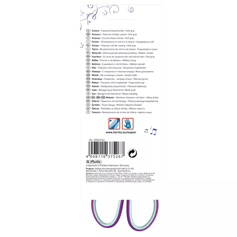 Enkele pen Herlitz my.pen Straight Cut munt paars