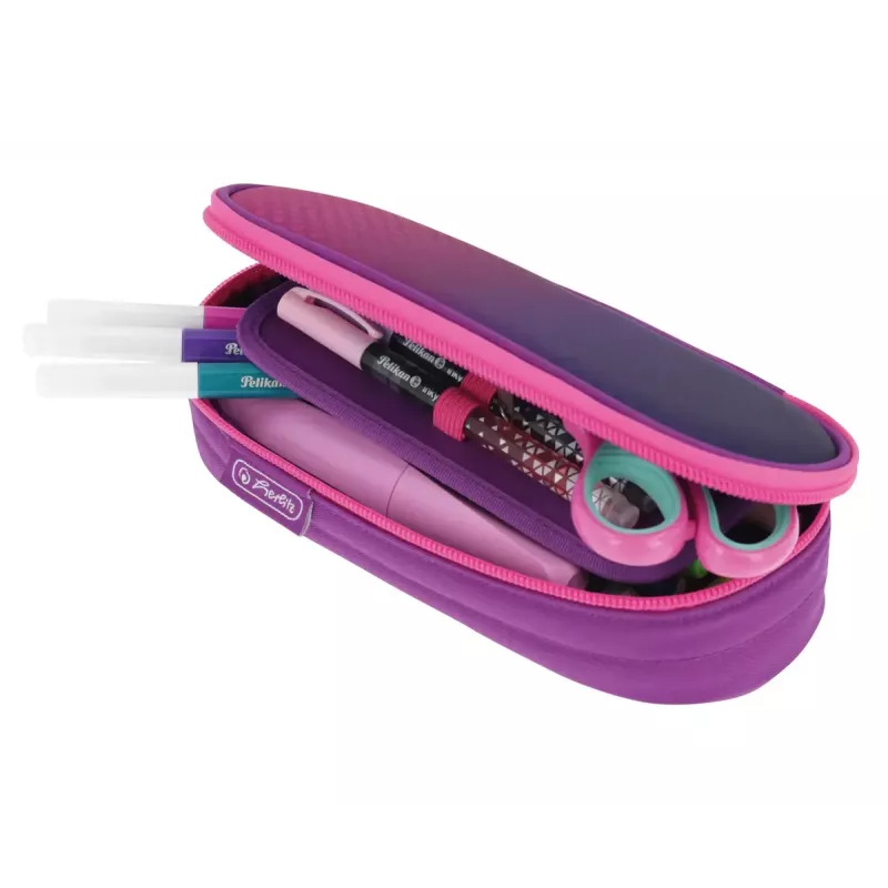 Etui Herlitz Dip Dye Soft polyester roze paars 215x95x60 mm