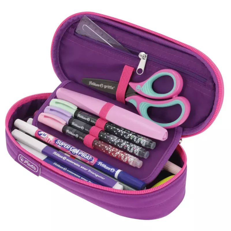 Etui Herlitz Dip Dye Soft polyester roze paars 215x95x60 mm
