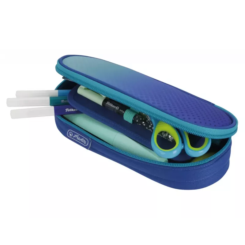 Herlitz Dip Dye Soft etui polyester blauw turquoise 215x95x60 mm