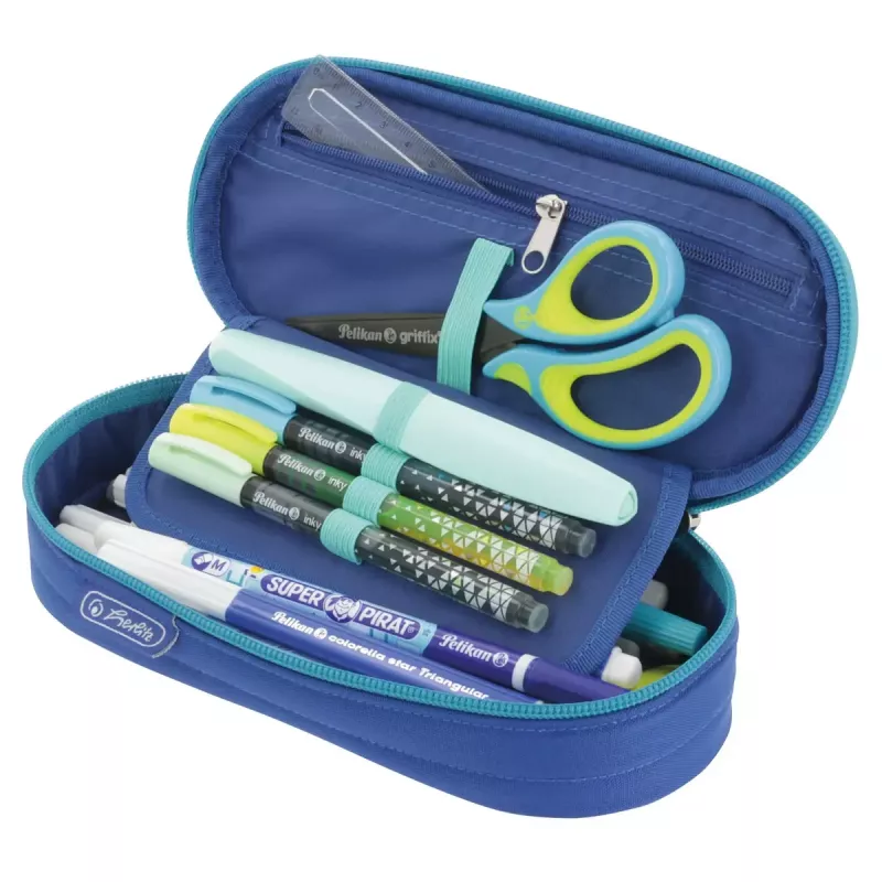 Herlitz Dip Dye Soft etui polyester blauw turquoise 215x95x60 mm