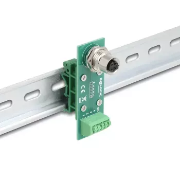 DeLOCK M12 transfermodule-adapter 4-polig A-gecodeerd bus naar 5-polige rijklem