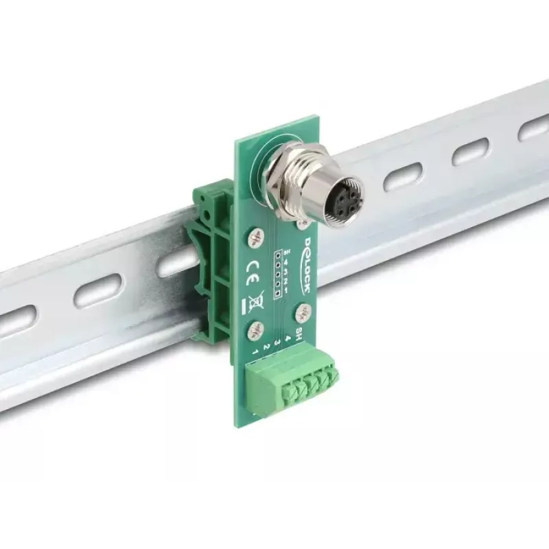 DeLOCK M12 transfermodule-adapter 4-polig A-gecodeerd bus naar 5-polige rijklem