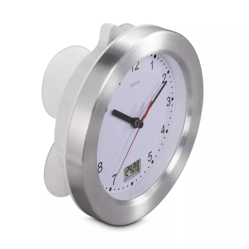 Hama Mauritius quartzhorloge rond zilver, wit