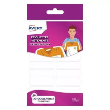 Avery ETVET36 zelfklevend etiket rechthoek permanent wit 36 stuks