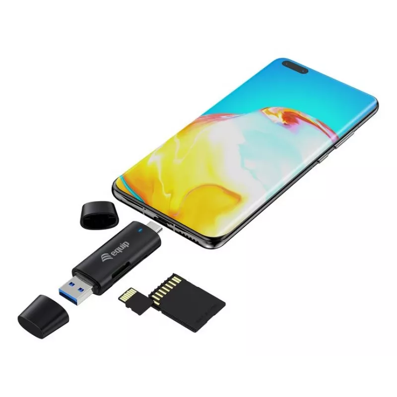 Equip 245462 kaartlezer USB 3.2 Gen 1 (3.1 Gen 1) Type-A/Type-C zwart
