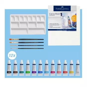 Acrylverfset Faber-Castell Creative Studio 18-delig meerkleurig