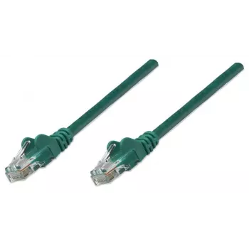 Intellinet netwerk-patchkabel, Cat5e, 1m, groen, CCA, U/UTP, PVC, RJ45, vergulde contacten, bescherming vergrendelingslip, aangegoten knikbescherming, levenslange garantie