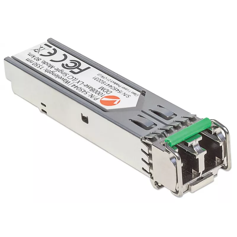 Intellinet transceiver-module optisch, Gigabit Fiber SFP, 1000Base-Lx (LC) single-mode-poort, 80 km, golflengte 1550 nm, MSA-conform, voldoet aan Cisco GLC-ZX-SMD, Ethernet, glasvezel, drie jaar garantie