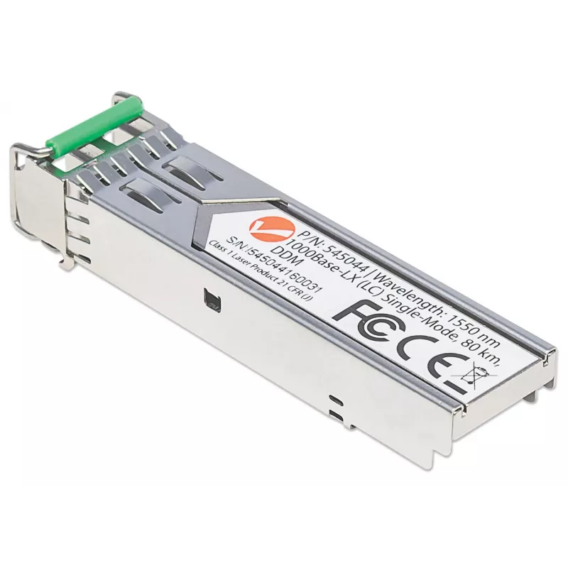 Intellinet transceiver-module optisch, Gigabit Fiber SFP, 1000Base-Lx (LC) single-mode-poort, 80 km, golflengte 1550 nm, MSA-conform, voldoet aan Cisco GLC-ZX-SMD, Ethernet, glasvezel, drie jaar garantie