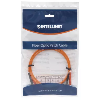 Intellinet glasvezel-patchkabel, OM2, ST/ST, 1m, oranje, duplex, multimode, 50/125 µm, LSZH, vezel, levenslange garantie