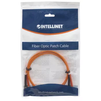Intellinet glasvezel-patchkabel, OM1, ST/ST, 5 m, oranje, duplex, multimode, 62,5/125 µm, LSZH, glasvezel, levenslange garantie