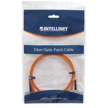 Intellinet glasvezel-patchkabel, OM1, ST/SC, 2m, oranje, duplex, multimode, 62.5/125 µm, LSZH, vezel, levenslange garantie
