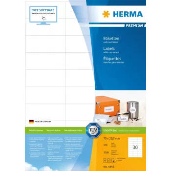 HERMA Premium etiketten A4 70x29,7 mm 3000 stuks