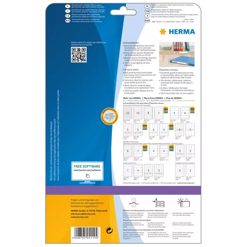 Zelfklevende printeretiketten HERMA 5119