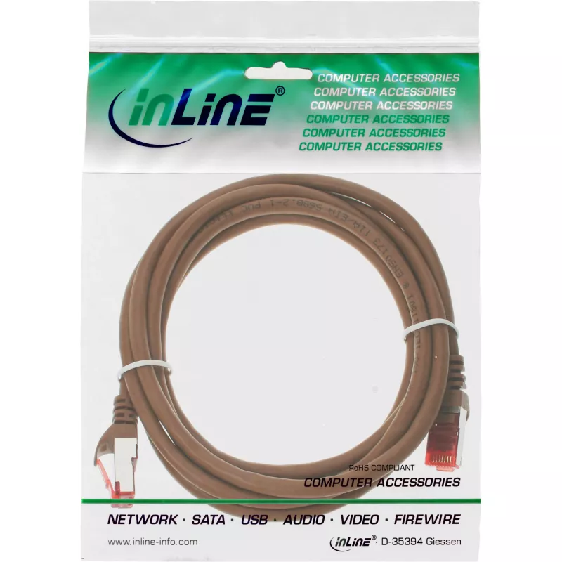 InLine 76403K patchkabel S/FTP (PiMF) Cat.6, bruin, 3 m
