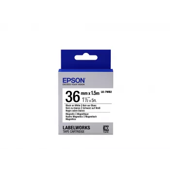 Epson labelcartridge Magnetic LK-7WB2 zwart/wit 36 mm (1,5 m)