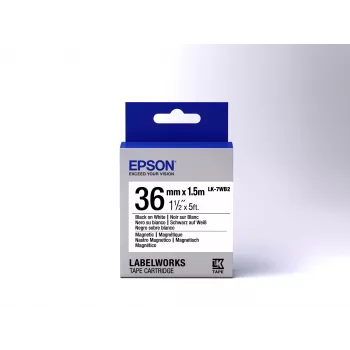 Epson labelcartridge Magnetic LK-7WB2 zwart/wit 36 mm (1,5 m)
