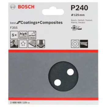 Bosch 2 608 605 119 handschuuraccessoire schuurblad P240 5 stuks