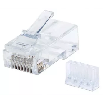 Intellinet RJ45 modulaire stekker, Cat6, UTP, 3-tandig, voor massieve draad, 15 µ vergulde contacten, 90-pack