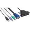Intellinet VGA 1-poortskabel voor KVM-console, PS2, USB en VGA-aansluitingen