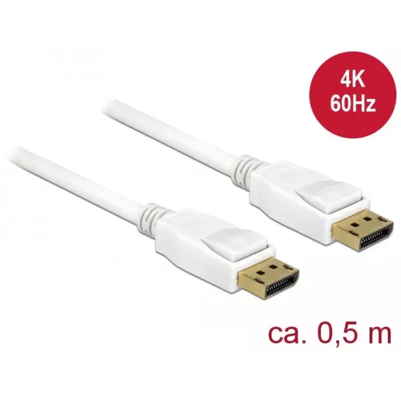 DisplayPort-kabel DeLOCK 85507 0,5 m wit